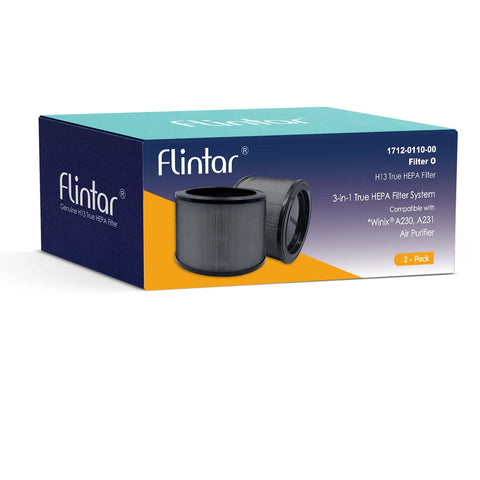 Best Replacement O Filter for Winix A230 A231 Air Purifier, 3 In 1 H13 Filtration With Activated Carbon, Part 1712-0110-00, 2 Pack box