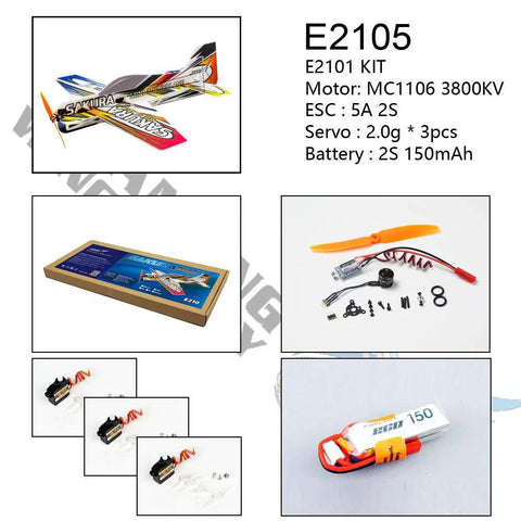Sakura 3D EPP Plane Aerobatic RC Aircraft Kit With Motor ESC Servo And Battery 420mm