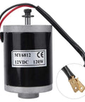 MY6812 12V 120W High Speed Brushed Motor for Electric Folding Scooters and Mini Dirt Bikes with 9 Tooth Gear