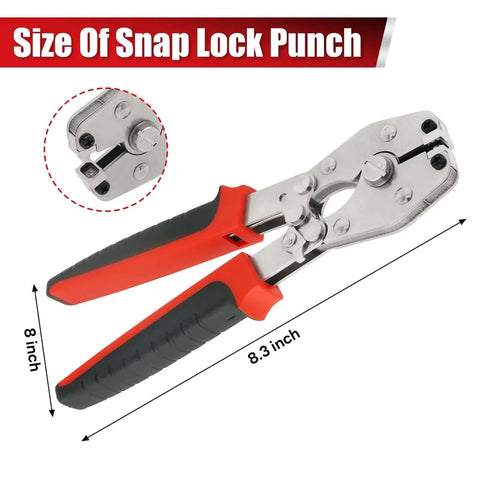 Locking Punch Notcher For Sheet Metal With Three Eighths Inch Wide Throat Gutter Crimping Tool Built Tough For HVAC Duct End Caps