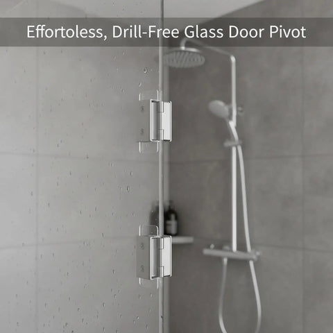 Easy Install Frameless Glass Door Hinges No Drill Clamp On Pivot Hardware For Shower Enclosures And Cabinet Doors Stainless Steel 1 Pair Quick Install And Secure Alignment installed in shower