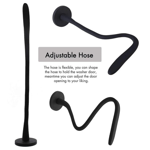Magnetic Front Load Washer Door Prop Flexible Door Holder To Keep Washer Dry And Ventilated Prevent Odor Build Up Round Black Design.