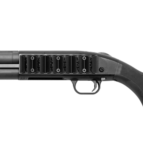 Six Shotshell Sidesaddle Carrier For Mossberg 500 590 Shotguns Beefed Up Aluminum Based Polymer Construction Six Shell Capacity