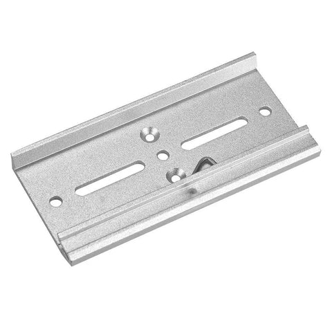 Heavy Duty 35mm Aluminum DIN Rail Fixed Clamp Mounting Clip for Relay Panels, 100mm Frosted Design, shown in detail