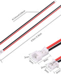 30 Pair Jst 1.25Mm 2 Pin Micro Male Female Connector Plugs With Red Black Wire Harness For Electronics Mods And Quick Fixes Delivering Hassle Free Setup Plus Dead Reliable Connections Daily showing red and black wires with dimensions and connectors.