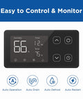 Control panel of 260 Pints Commercial Dehumidifier With Pump And Drain Hose For Basements And Large Spaces Like Warehouses