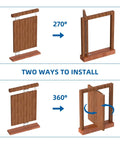 Diagram showing installation of Hidden Door Pivot Hinges Stainless Steel Heavy Duty Hinge Kit for wood doors.