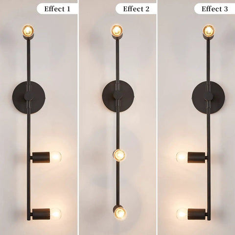 Dope Matte Black 3 Light Wall Sconce for Living Room Bedroom Hallway Porch Modern Vintage Farmhouse Style with E26 Base