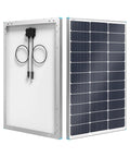 Front and back view of 100W Solar Panel For RV And Off Grid Living, Monocrystalline N Type 16BB Cells, 12V Roof Mount PV Module