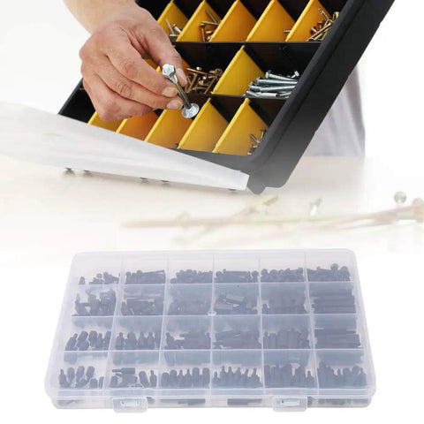 360 Piece Nylon Hex Standoff Spacer Kit M2 M2.5 M3 Black Insulated Nylon Spacers With Male Female Ends And Screw Nuts Includes Plastic Storage Box For PCB Mounting And Electronics Assembly in compartment box