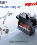Beefed Up 9g Micro Servo Motors With Metal Gear And Shaft Upgrade Pack shown with RC aircraft and robot arm.