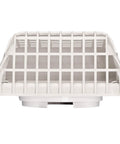 Front view of 4 Inch Outdoor Dryer Hood With Bird Guard And No Fuss Easy Clean Louvers, Universal Fit For Most Dryer Ducts, White.
