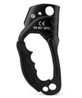 Go-To Climbing Hand Ascender For 8-13mm Rope Left Or Right Hand Durable Aluminum Mountaineering Gear, black tool front view