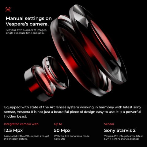 Lens components of Vespera Pro Smart Telescope With Observation Station, Compact Astrophotography Rig, Automated Stargazing Camera.