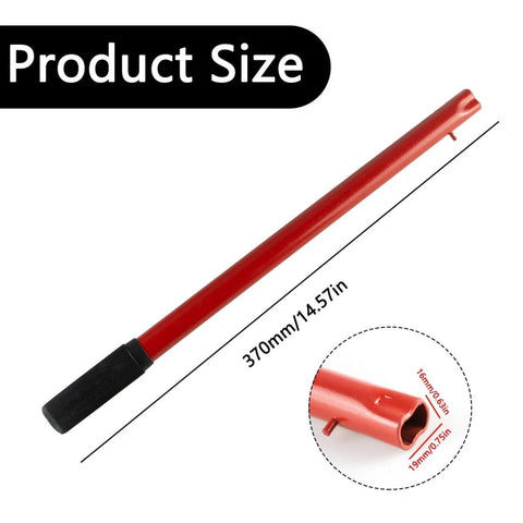 Long Red Hydraulic Jack Handle Replacement Kit For 2 Ton Floor Jacks Heavy Duty Carbon Steel Lever 14.6 Inch Length Easy Install