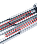 Extra Heavy Drawer Slides For Cabinets Offering Soft Closing Buffer Shock Absorption Dead Silent Cushioning showing steel mechanism.