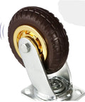 Heavy Duty Rubber Caster Wheels 4 Inch Swivel Rollers Roll Smoother Than Butter With Dead Nuts Secure Fastening on metal bracket.
