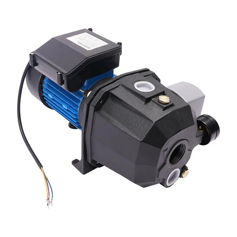 1 HP Shallow And Deep Well Pump With Ejector Kit Workhorse Cast Iron Jet Water Pump Auto Pressure Switch 110V, angle view