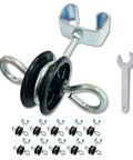 Farm Electric Fence T Post Gate Handle Anchors Kit With Double Hooks And Two Ring Insulators For Steel T Posts, Screw In Design, 10 Pack