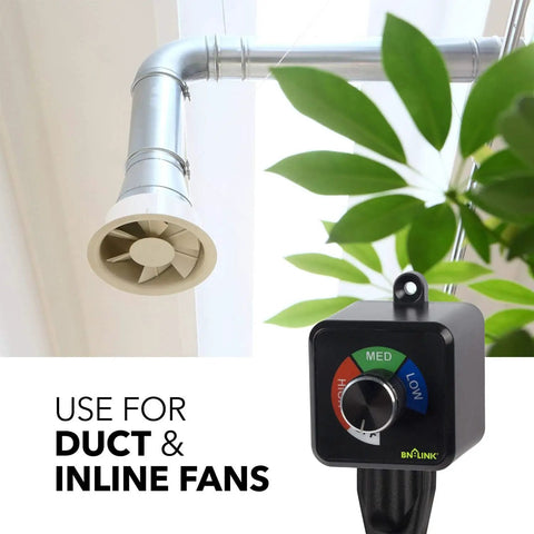 Plug In 3 Speed Fan Speed Controller With Easy Knob For Inline Duct Exhaust Fans And Ventilation Systems, Adjustable AC Motor Regulator