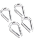 Heavy Duty 316 Stainless Steel Half Inch Wire Rope Thimble For Marine Boat Rigging, group of four, durable and rust-resistant.