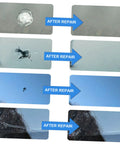 DIY Auto Glass Repair Kit For Windshield Cracks And Chips Complete Windshield Scratch Remover With Adhesive Before and After Repair