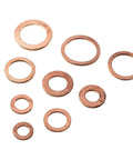 Flat Copper Washers And Gasket Kit Set For Automotive Repairs Heat Resistant Copper Rings And Solid Flat Seals Universal Fit For Sealing Bolts And Engine Components Durable DIY Auto Repair Essentials, assorted copper washers
