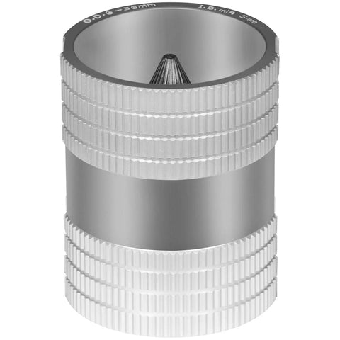 Heavy Duty Tubing Reamer Kit For One Quarter To One And A Quarter Inch Pipes Inner Or Outer Deburring Tool Dual Reamers Replaces 29983 Model 223S Works On Aluminum Copper Stainless Steel Galvanized PVC Tubing, close-up of metallic deburring tool.