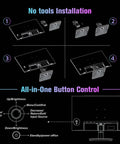 Diagram showing installation and button control for 24 Inch 100Hz FHD Computer Monitor With FreeSync HDR HDMI 1.4 And Ergonomic Tilt