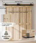 72 Inch Bi Fold Barn Door Hardware Kit For Four Doors With Top Mount Hangers Space Saving Sliding Track System For 68 Inch Openings