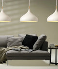 60 Watt Modern Elegance White Pendant Light Fixture for Kitchen and Dining Areas with Nordic design over sofa
