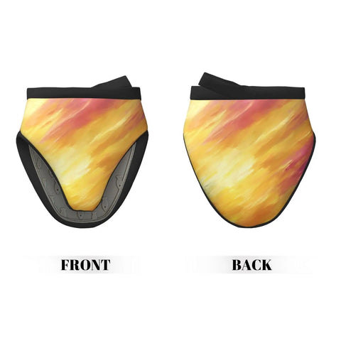Awesome Yellow Orange Silicone Oven Mitts With Grip And Anti-Slip Design For Hot Pots And Pans To Keep Your Hands Safe While Cooking Delicious Meals - front and back views.