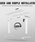 Exploded view of the 47.2 Inch Electric Standing Desk With Wood Desktop Height Adjustable Sit Stand Workstation components.