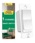 Tasmota Smart Switch 4 Pack Built In ESP8266 2.4GHz WiFi Light Switch with packaging, single pole, plug and play setup.