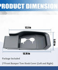 Ford F Series Front Left And Right Bumper Tow Hook Covers 2 Pack For Super Duty 2023 2024 2025 dimensions illustration