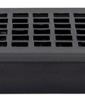 Durable Metal Lattice Air Vent Cover 4x10 Floor Register with Adjustable Damper Lever Black for Home Vents, front view