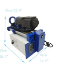 Portable hole drilling boring machine, blue and gray, with top-mounted motor and front control panel.