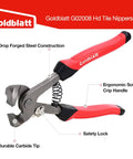 Goldblatt 2-piece tile nippers set: heavy-duty glass mosaic and ceramic tile nippers with red soft-grip handles