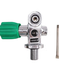 4500 Psi Scuba Tank Valve DIN Yoke M18x1.5 Copper Body High Flow Design Durable Corrosion Resistant Finish Green Color
