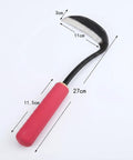 Rugged Weeding Sickle Tool With Sharp Blade, Hand Hoe And Weed Puller, Comfort Soft Sleeve Handle, tool dimensions shown