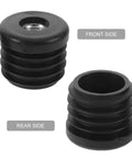 20Pcs Round Plastic Furniture Glide Caps With M8 Thread 25mm Outer Diameter Tube End Caps showing front and rear sides