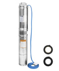 4 Inch Deep Well Submersible Pump With 10 Ft Cable 0.5 HP 115V 28 GPM 179 Ft Head Stainless Steel Borehole Water Pump