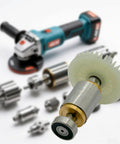 Top Shelf Compact Brushless Motor For Angle Grinders Featuring Badass Metal Construction and heavy-duty components on display.