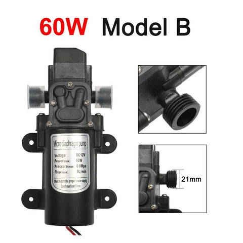 Compact 5L Min Diaphragm Water Pressure Pump 12 Volt 0.8Mpa Auto Electric Pump For RV Tank Cleaning And Vehicle Use Quiet Reliable Performance Space Saving Design Great For Home Or On The Go Needs