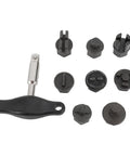 Complete 9 Pcs Oil Pan Drain Plug Repair Kit For Plastic Sump And Stripped Threads Install Remove Tool Set For Routine Auto Maintenance With Storage Case, 9-piece adapters and handle
