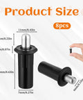 8 Piece Spring Hinge Pins For Cabinet Doors Damper Replacement Pins Spring Loaded Iron Cabinet Pins product size diagram