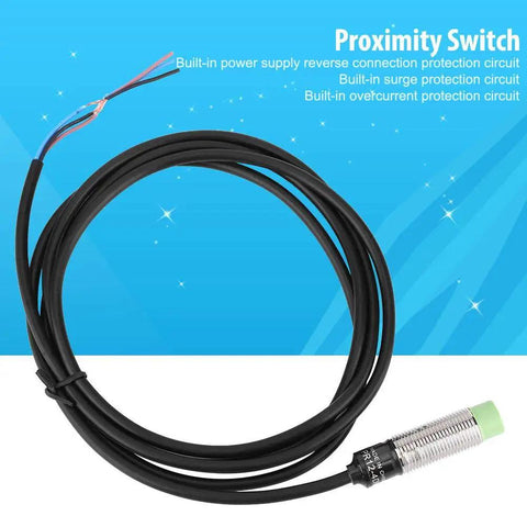Metal Proximity Switch PR12-4DN 3 Wire NO NPN Sensor For Machinery And Metallurgy, 4mm Detection Distance, Built In Power Safeguard Circuit, Durable Industrial Grade Proximity Sensor, coiled cable and threaded sensor