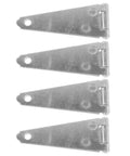 Heavy Duty Gate Hinges 4 Piece Set For Wooden Fence And Barn Door 4 Inch Galvanized Iron Hardware in silver finish.