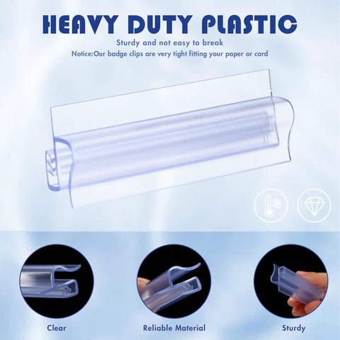 Bulk 50 Pcs Slatwall Sign Holders PVC Wall Mount Flush Signage Card Grips For Slatwall Panels Ideal For Supermarkets Restaurants Stores Garages And Retail Shops