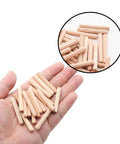 Rock Solid 48 Piece Wood Dowel Pins Set Six Millimeter By Forty Millimeter And Quarter Inch By One Point Five Seven Inch Fluted Beveled